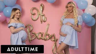 Bombázó terhes barinők hármasban: Rylee Blake és Aubrey Kate basznak egy hűtlen férjjel!