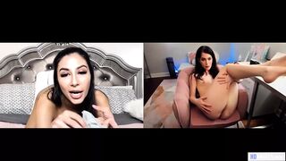 Evelyn Claire és Gianna Dior zsenge leszbi web kamerás önnönélvezése