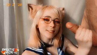 Édes rókácska orálozza a szomszéd fazsát és lenyelet mindent cosplayben